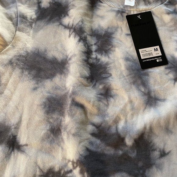 NWT women’s sweatshirt Fleece 90 degree by reflex size M grey tie dye $68 - Picture 3 of 9